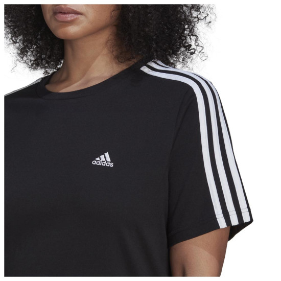 Adidas Γυναικεία κοντομάνικη μπλούζα Essentials Slim 3-Stripes Tee (Plus Size) Adidas Γυναικεία κοντομάνικη μπλούζα Essentials Slim 3-Stripes Tee (Plus Size)